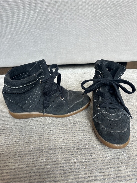 Isabel Marant Shoes - Isabel Marant Bobby Black Suede Wedge high top Sneaker Boots